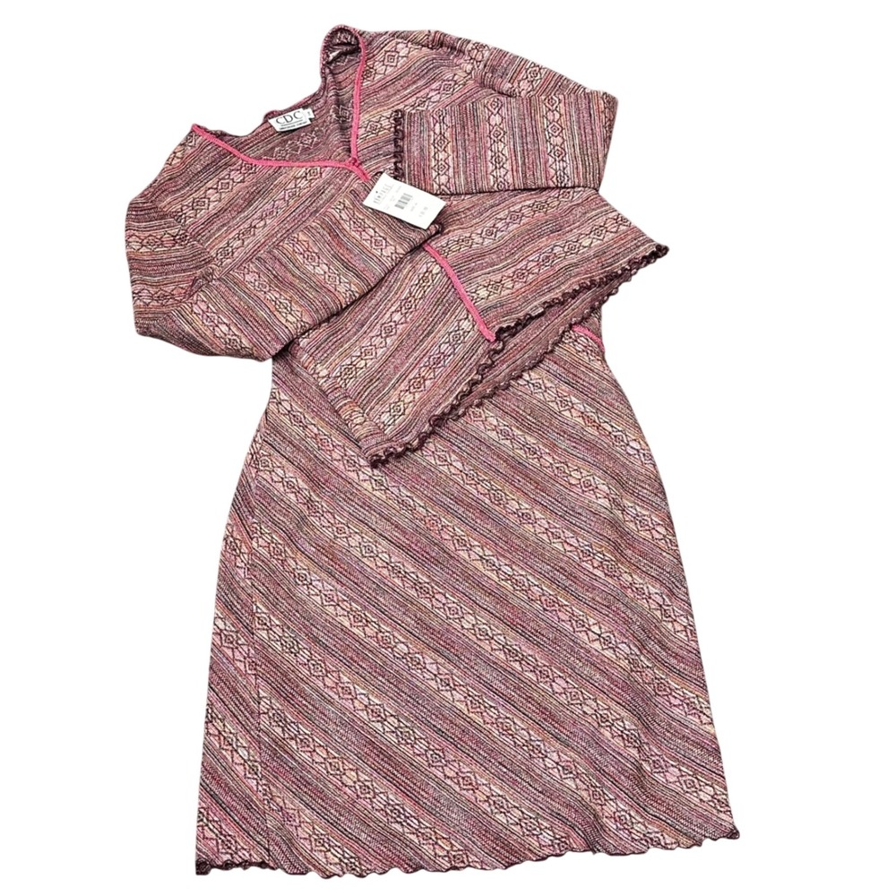 CDC Caren Desiree Co. Cardigan Dress Womens 14 Boho Artsy Festival NEW Deadstock